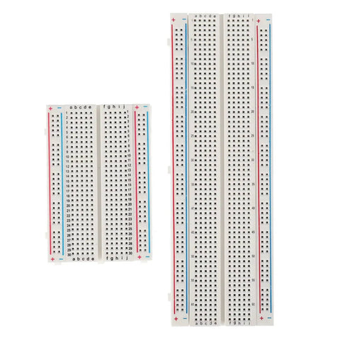 Ultimate Dope Solderless Breadboard Kit With Multiple Boards And 65 Flexible Jumper Wires For DIY Electronics Prototyping 803 Tie Points And 400 Tie Points Plus 6 Mini 170 Point Boards, showing 830-point and 400-point breadboards.