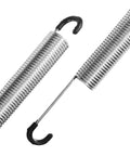 Heavy Duty Seven Inch Recliner Sofa Chair Springs Replacement Two Pack Tension Steel Springs close-up with hooks.