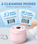 At Home 45kHz Ultrasonic Retainer Cleaner With Digital Timer And 200ml Tank No Fuss Deep Clean For Dentures Aligners Mouth Guards Night Guards Braces Toothbrush Heads And Jewelry Pink, pink unit with 2 cleaning modes and digital display