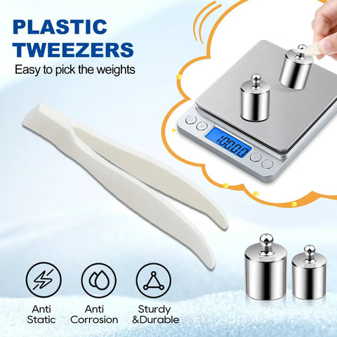 Calibration Weights For Digital Scale Pro Grade Scale Weights Set For Laboratory Home Kitchen And Industrial Use Precise Mass Standards For Accurate Readings, plastic tweezers