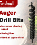 Heavy Duty Steel 24 Inch Long 2 Inch Diameter Earth Auger Drill Bit For Three Eighths Inch Hex Drive Drills Ideal For Planting