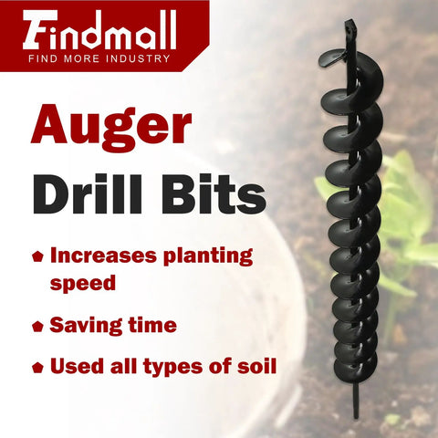 Heavy Duty Steel 24 Inch Long 2 Inch Diameter Earth Auger Drill Bit For Three Eighths Inch Hex Drive Drills Ideal For Planting