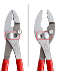8 Inch Slip Joint Pliers For Everyday Home And Shop Go-To Use With Adjustable Tension 3 Zone Jaws showcasing open and closed positions