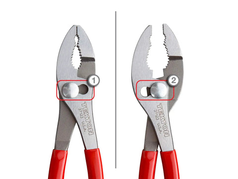 8 Inch Slip Joint Pliers For Everyday Home And Shop Go-To Use With Adjustable Tension 3 Zone Jaws showcasing open and closed positions