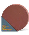 Heavy Duty 8 Inch 80 Grit PSA Sanding Discs 10 Pack with grippy backing shown stacked for efficient use on sanders.
