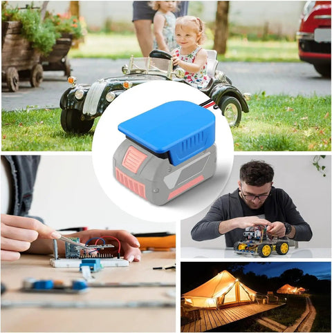 Bosch 18V Battery Power Wheels Adapter Kit Two Pack for Li Ion GBA Battery DIY Converter with 30A Fuse Protection, waterproof design