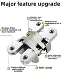 Major features of Two Pack Hidden Stainless Steel Hinges For Frameless Kitchen Cabinets 180 Degree Invisible Cross Hinges
