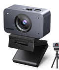 Next Level 4K Webcam Works Like a Dream With Super Crisp 60 FPS Output For PCs And Macs on a sturdy mount, showcasing sleek design.