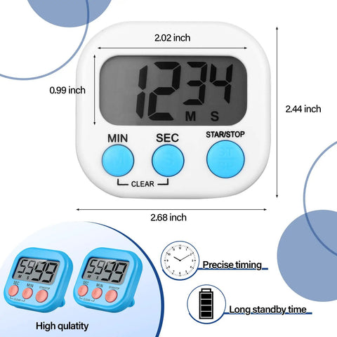 Set Of 30 Multicolor Digital Kitchen Timers With Magnetic Mount Loud Alarm And Big Digits Countdown To 99 Minutes 59 Seconds Lit
