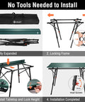 Installation steps of Ultra Lightweight Aluminum Folding Camping Table With Adjustable Legs Portable Beach And Picnic Table