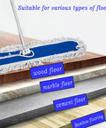 Two Piece 22 Inch Cotton Dust Mop Head Refill Heavy Duty Dry Mop Pads For Hardwood Tile And Laminate Floors Compatible With Standard Frames on various floor types.