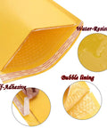 Bubble Mailers 10x13 Inch Padded Envelopes Pack Of 25 showing water-resistant kraft paper and bubble lining.