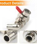 Oil Drain Valve With Removable L-Shape Hose End Combo For Trucks Trailers And Buses 14mm-1.5 Thread Stainless Steel