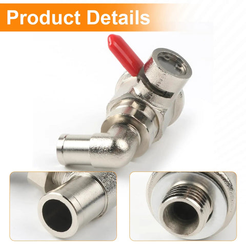 Oil Drain Valve With Removable L-Shape Hose End Combo For Trucks Trailers And Buses 14mm-1.5 Thread Stainless Steel