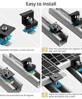 10 Piece Solar Panel Mounting Bracket Kit for Unistrut Rails Aluminum installation steps for metal roofs