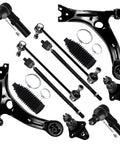 SCITOO 12-piece front suspension kit for 2009–2013 Toyota Corolla with lower control arms, tie rod ends, ball joints.