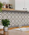 Peel And Stick Tile Stickers 24 Pack For Kitchen Backsplash And Bathroom Vinyl Wall Decals In Black And White Boho Modern Style Easy To Apply