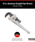 Ultra Lightweight Aluminum 18 Inch Pipe Wrench With I Beam Handle For Quick Adjustments Forged Hook Jaw Full Floating Jaw