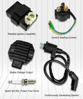 Honda Recon 250 CDI Box Kit With Ignition Coil And Voltage Regulator Rectifier Starter Relay Solenoid and Spark Plug