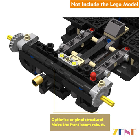Close-up of Remote Controller Motor Power Pack For Lego 11376 Ford Model T Upgrade Kit focus on structural assembly detail