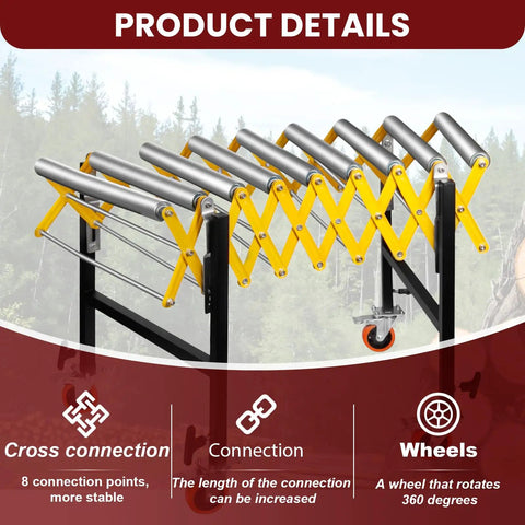 Stainless Steel Expandable Roller Conveyor Packs Hella Tough 900 Pound Load Capacity Adjustable Length And Height For Warehouses Lockable 360 Degree Swivel Casters Make Material Handling No Sweat showing detailed structure with cross connections.
