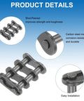 Eight Piece Double Roller Chain Master Link Set For 06C-2 And 35-2 Chains With 9.525mm Pitch, carbon steel details.