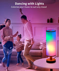 Family dancing with Smart RGB Table Lamp With Dimmable Warm To Cool White Light Remote And App Control Alexa Compatible Nightstand