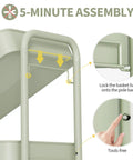 Assembling the Three Tier Rolling Cart Storage Organizer With Metal Wheels Pegboard Hooks And Bins For Bathroom Kitchen Office Nursery And Craft Rooms A Sturdy Mobile Utility Cart For Diapers Books Art Supplies And More
