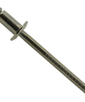Premium Stainless Steel Pop Rivets, 5/32 X 1/8 Inch Blind Fasteners showing a single rivet close-up for automotive and DIY use.