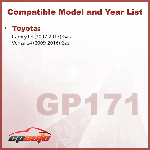 Compatible models and years for Engine Air Filter Replacement for Toyota Camry and Venza 2.4L 2.5L L4 Rigid Panel Filter