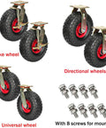 Built Different Heavy Duty Swivel Trolley Casters With Steel Plates And Flat Free Rubber Wheels 900 Lb Load Rating, includes directional and brake wheels.