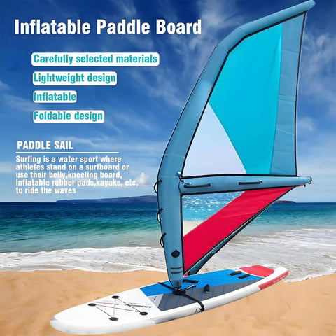 Inflatable Wing Foil Package Complete Set With 6m Hand Wing Carbon Mast And Front Wing For Light Wind Conditions 1.88x4.35m on beach