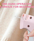 Handheld Stitch Gun For No Sweat Wardrobe Rescue Hella Fast Clothing Fixer showing one-hand operation with fine needle.