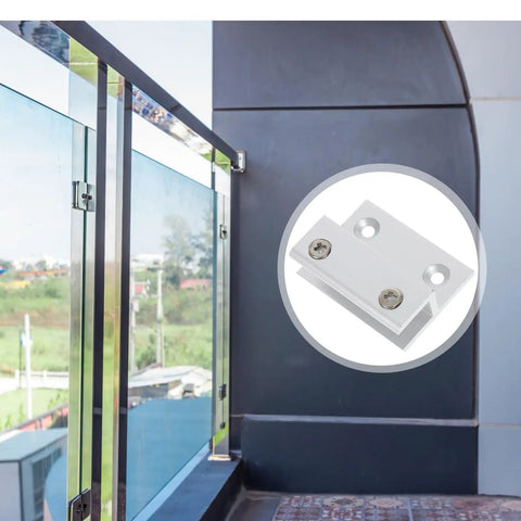 Heavy Duty Aluminum Alloy Glass Shelf Brackets Set With Beefy Carrying Capacity And Easy Install shown on a balcony