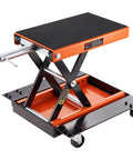 1100 Lbs Motorcycle Lift With Dolly And Hand Crank Scissor Lift Jack for street bikes, cruisers, and touring motorcycles