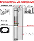 Annotated diagram of CXSM 25-200 Dual Rod Air Cylinder With Magnet Guided Pneumatic Actuator, showing components.
