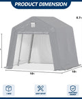 10x10 outdoor storage shed heavy duty portable shelter carport with ventilation windows and roll up doors backyard must have