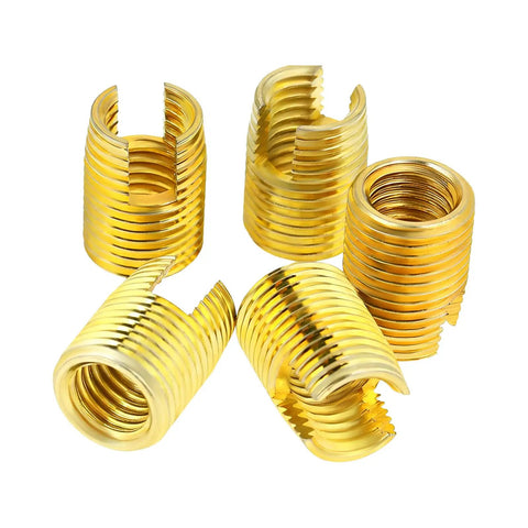 50 Pcs Self Tapping Thread Inserts Kit For Automotive Rail Transportation Beefed Up Durable Carbon Steel Construction With Rock Solid Wear Protection And Easy Installation For Heavy Duty Performance And Reliable Maintenance, gold threaded inserts