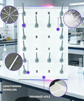 Mobile Laboratory Drying Rack With Detachable Drip Rod For Lab Glassware showing removable drip rods and drainage holes.