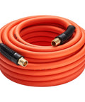 Heavy Duty 1/2 Inch by 250 Foot Air Hose, 300 PSI, Hybrid PVC Rubber Construction, Kink Resistant and All Weather Flex, Coiled on Bulk Spool