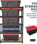 Adjustable Garage Storage Shelves Heavy Duty Metal Shelving Unit for Basement Warehouse Workshop Pantry and Closet 2400 Lbs Total Load Capacity 16 Inches Deep by 35.5 Inches Wide by 72 Inches High with storage bins