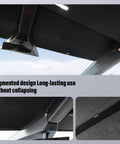 Two-piece sunshade set for Tesla Cybertruck interior roof; black fabric, nano-reflective heat-insulating, UV protection
