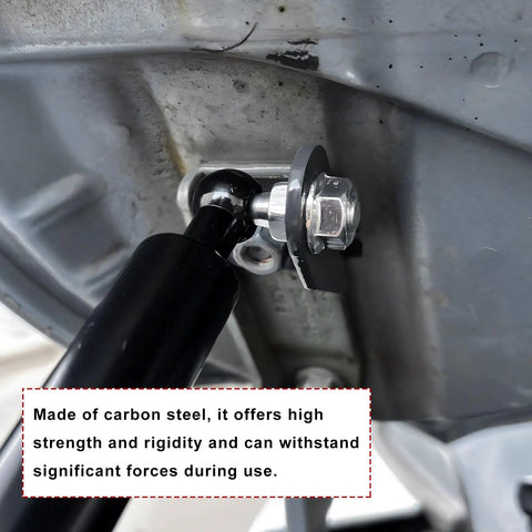 Close-up of 4 Pack Heavy Duty 10 Mm Ball Stud With Nuts For Gas Spring Strut Fittings 5/16-18 Thread on vehicle.