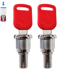 Two locks with red keys for Top Lid Lock And Key Set For GV25 GV18 Gumball And Candy Machines Replacement Kit One Quarter Inch Thread