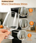 Commercial Electric Wine Glass Polisher And Glassware Dryer Machine 600 Rpm Motor showcasing clean glassware free from haze and residue.