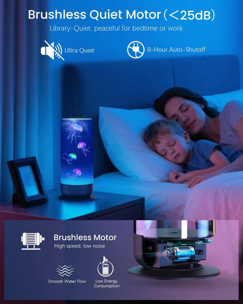 Jellyfish Lamp With 7 Color Changing LEDs Realistic Floating Tank Aquarium Night Light Two Chill Modes for relaxation and sleep