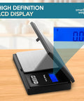 Pocket Size Digital Scale With 200g Capacity And 0.01g Precision showing high definition LCD display on wooden surface