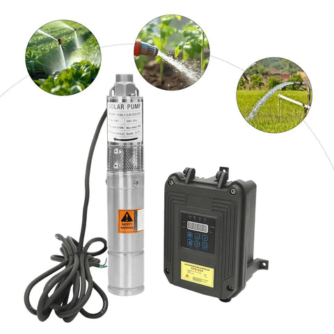 24V Deep Well Submersible Pump 210W with 3 Inch Solar Kit and MPPT Controller for irrigation and home use