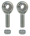 Heavy Duty Rod End Bearing Heim Joints With 1/2-20 Right Hand Male Thread And Jam Nuts, Two Pack, 1/2 Inch, Forged Carbon Steel Body, Hardened Bearing Steel Ball, PTFE Lined Outer Ring For Smooth, Durable Performance, with jam nuts