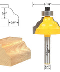 Wavy Edge Forming Router Bit Pro Grade Tungsten Carbide For One Half Inch And One Quarter Inch Shank with cut sample and dimensions